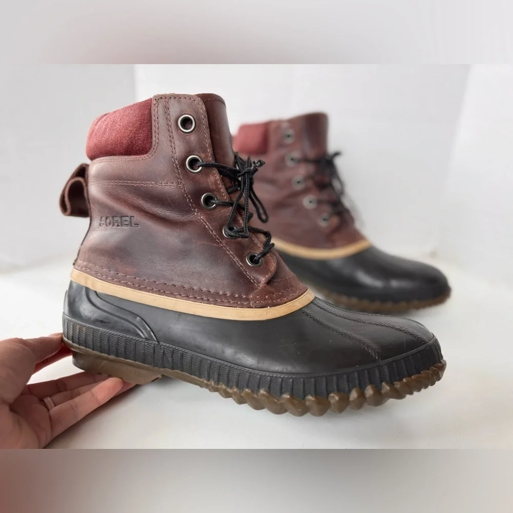 Sorel Cheyanne Winter Snow Duck Rain Rubber Leather Boots Shoes Men’s Size 10